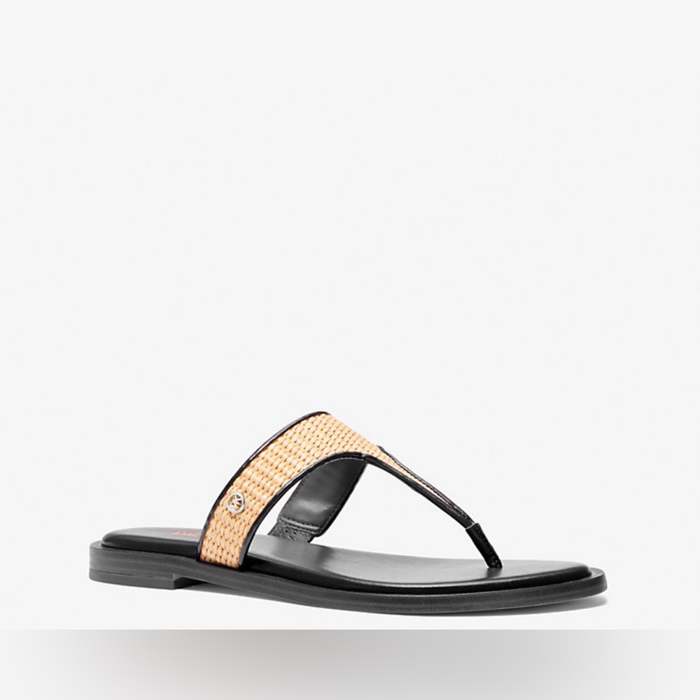 Michael Kors Carson Black and Tan Sandals